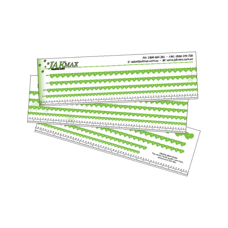Jak Max Chain Measuring Chart Sticker