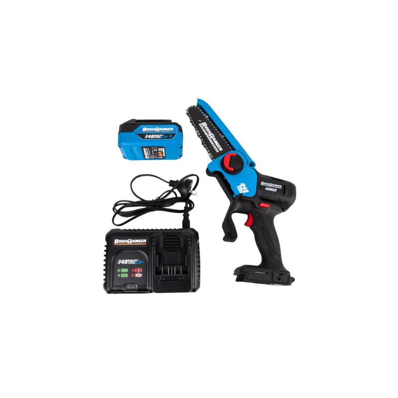 Bushranger 48v Mini Pruning Brushless Chainsaw Kit with 2Ah Battery and Single Port Charger BRU48MCSK2