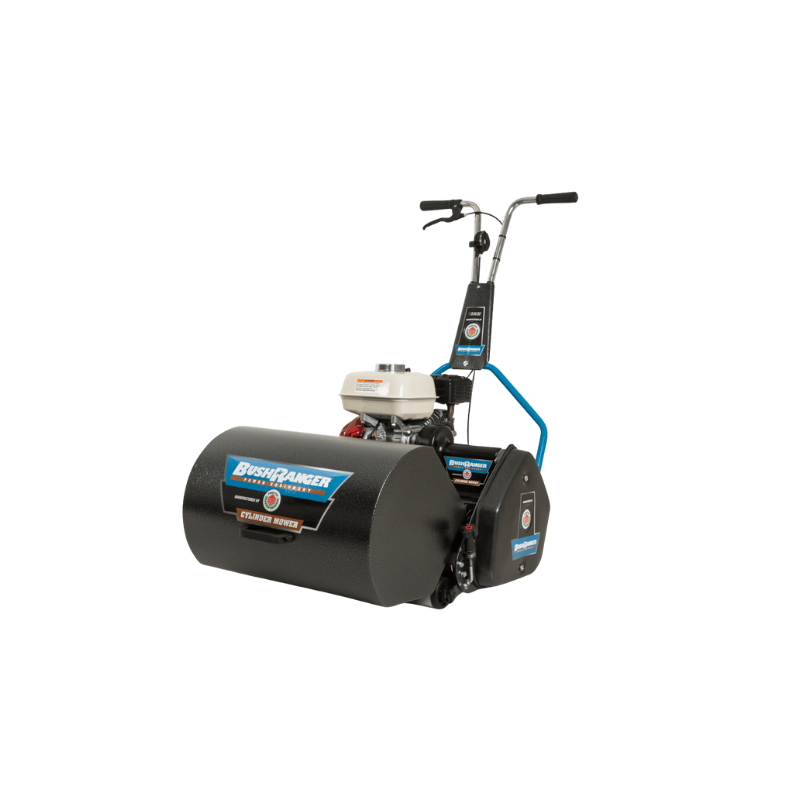 Bushranger Protea 9 Blade HC Rubber, 17" (430 mm) Cut, Cylinder Reel Mower Fitted With a Honda 5 hp Engine BRUSI430