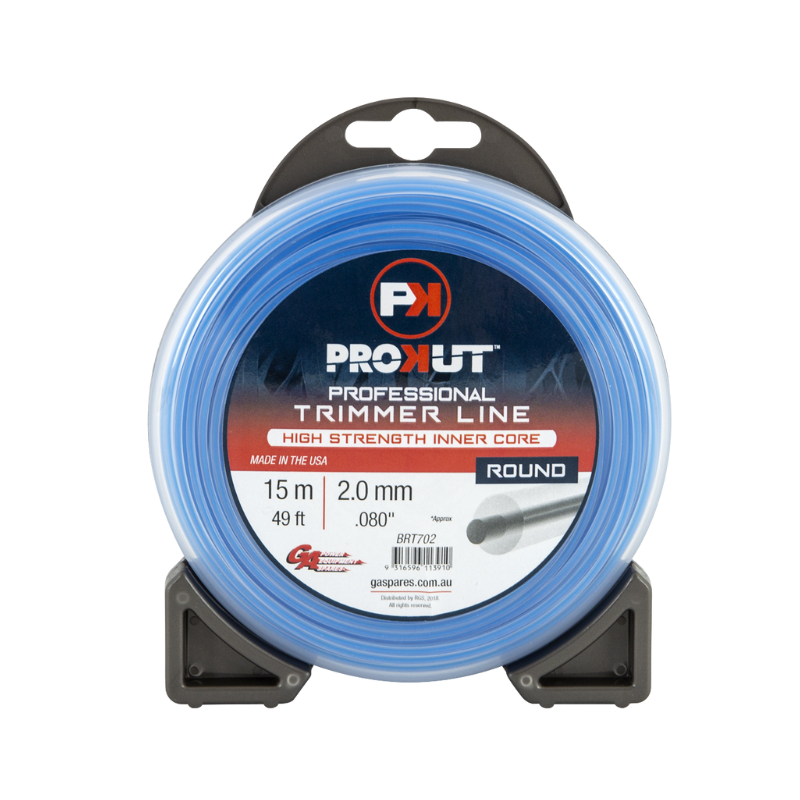 GA PROKUT Round Blue Core Trimmer Line 2.00mm (.080") x 15 metres Teardrop Pack BRT702