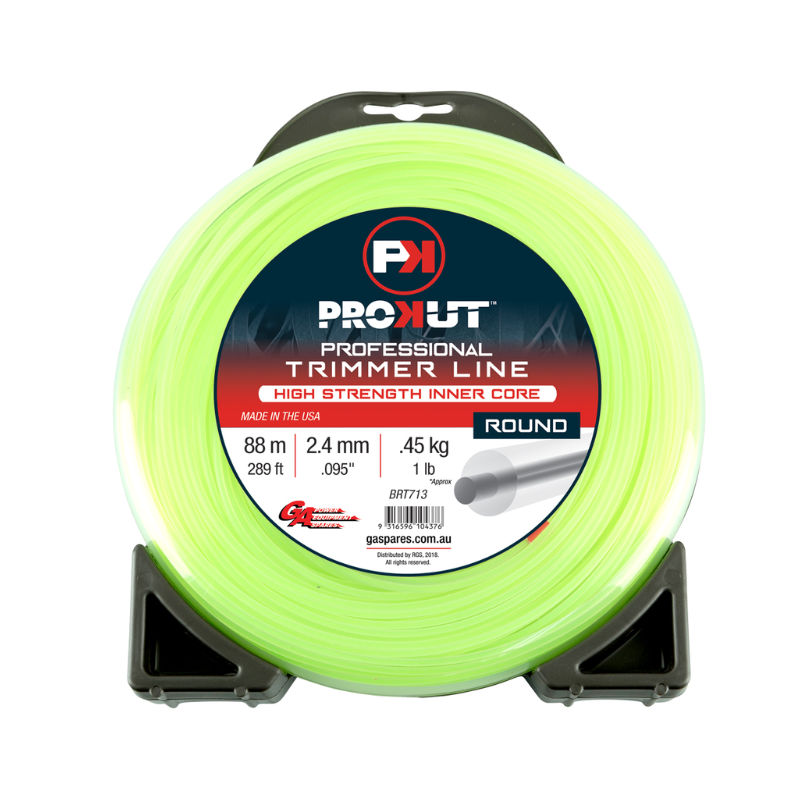 GA PROKUT Round Green Core Trimmer Line 2.4mm (.095") x 88 metres Donut Pack BRT713