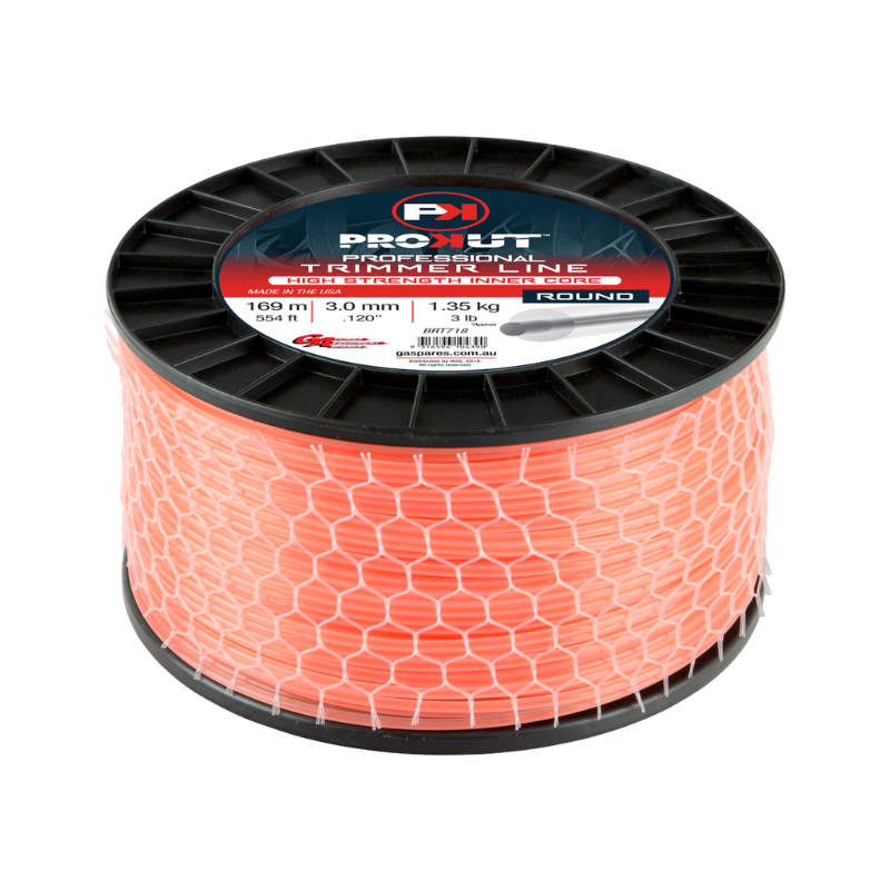 GA PROKUT Round Orange Core Trimmer Line 3.00mm (.120") x 169 metres Spool BRT718