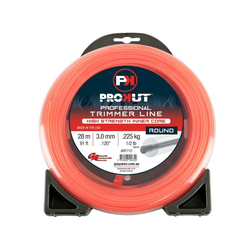 GA PROKUT Round Orange Core Trimmer Line 3.00mm (.120") x 28 metres Donut Pack BRT710