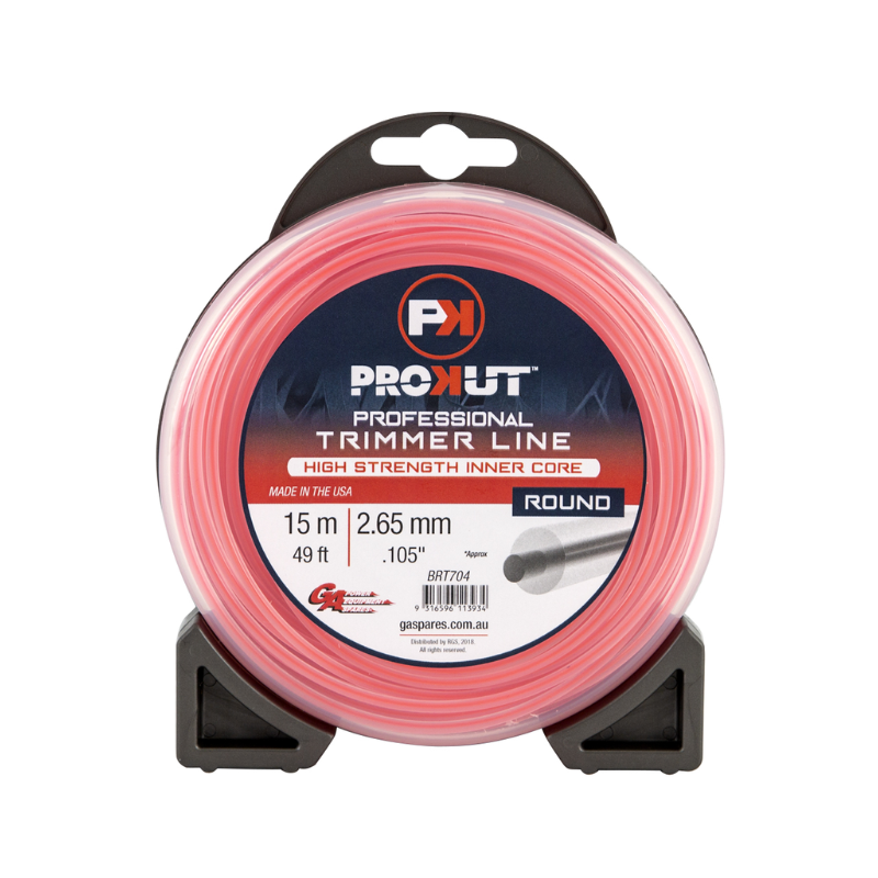 GA PROKUT Round Pink Core Trimmer Line 2.65mm (.105") x 15 metres Teardrop Pack BRT704