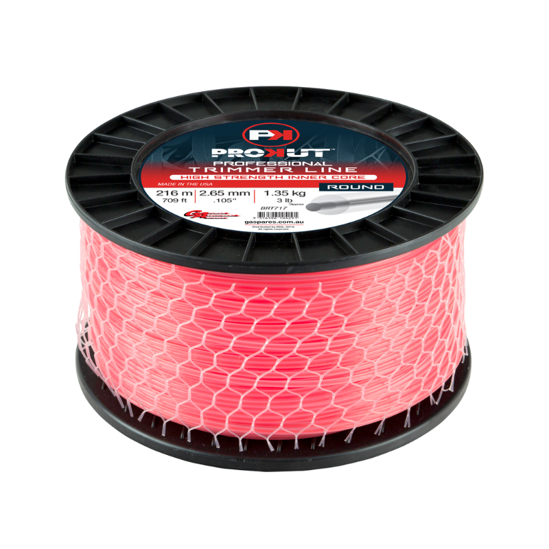 GA PROKUT Round Pink Core Trimmer Line 2.65mm (.105") x 216 metres Spool BRT717