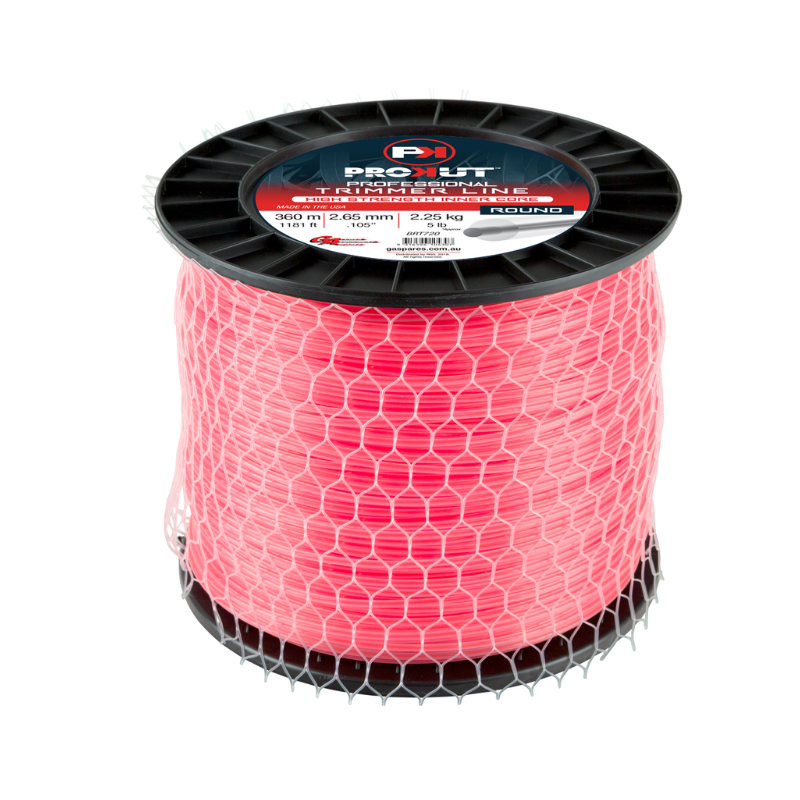 GA PROKUT Round Pink Core Trimmer Line 2.65mm (.105") x 360 metres Spool BRT720