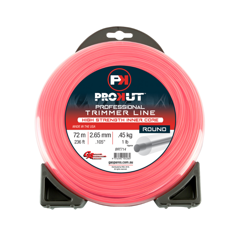 GA PROKUT Round Pink Core Trimmer Line 2.65mm (.105") x 72 metres Donut Pack BRT714
