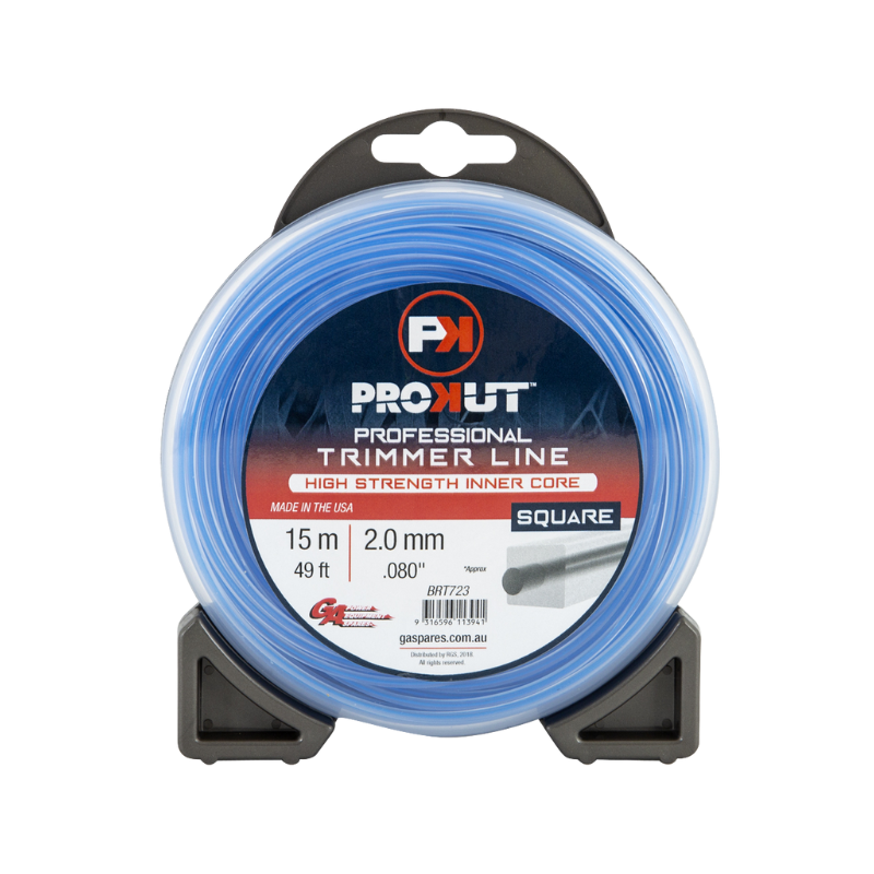 GA PROKUT Square Blue Core Trimmer Line 2.00mm (.080") x 15 metres Teardrop Pack BRT723