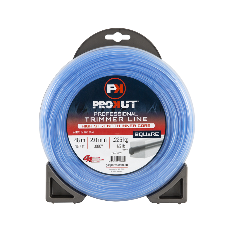 GA PROKUT Square Blue Core Trimmer Line 2.00mm (.080") x 48 metres Donut BRT728