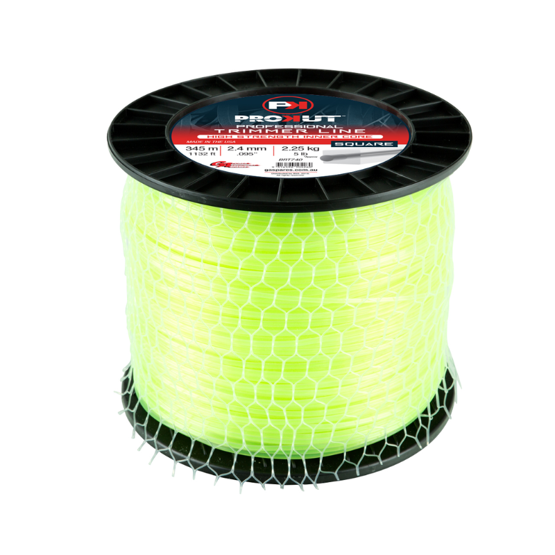 GA PROKUT Square Green Core Trimmer Line 2.4mm .095 x 345 m Spool BRT740