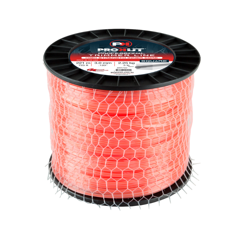 GA PROKUT Square Orange Core Trimmer Line 3.00 mm .120 × 221 metres Spool BRT742