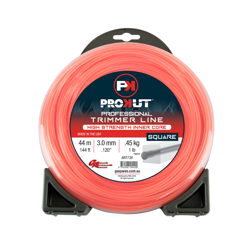 GA PROKUT Square Orange Core Trimmer Line 3.00 mm .120 × 44 metres Donut Pack BRT736