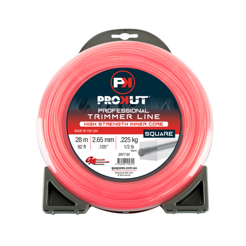 GA PROKUT Square Pink Core Trimmer Line 2.65 mm .105 x 28 metres Donut Pack BRT730
