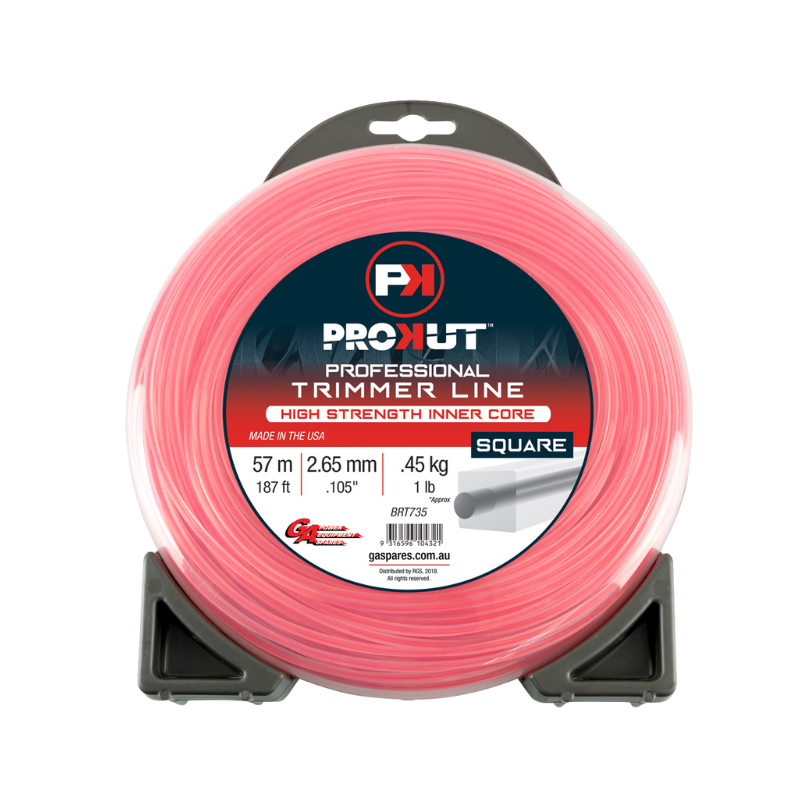 GA PROKUT Square Pink Core Trimmer Line 2.65 mm .105 x 57 metres Donut Pack BRT735