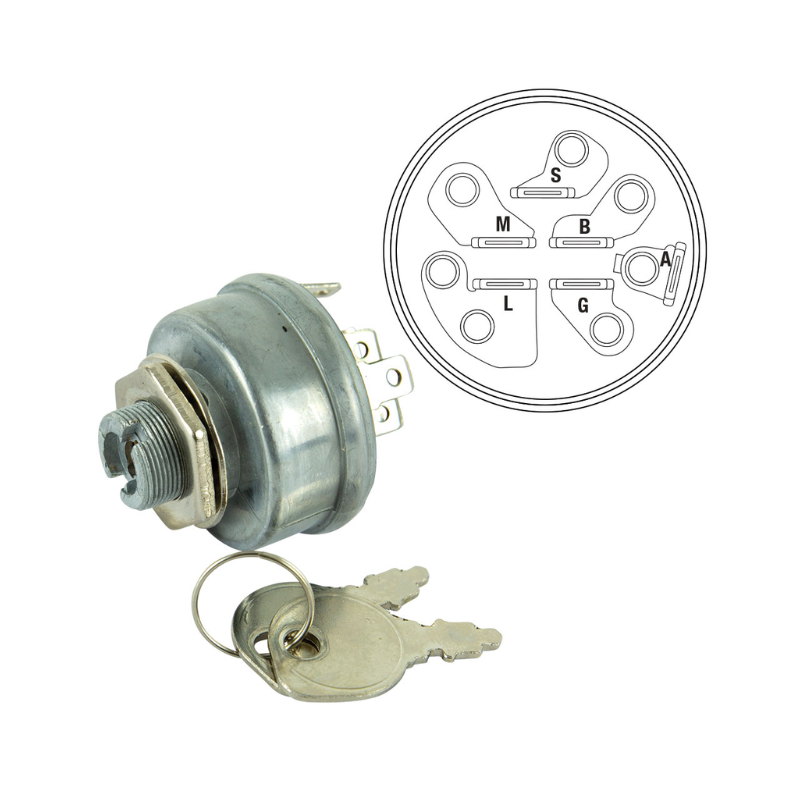 MTD 6 Terminal Ignition Switch for Briggs & Stratton Vanguard Engines SWT6161