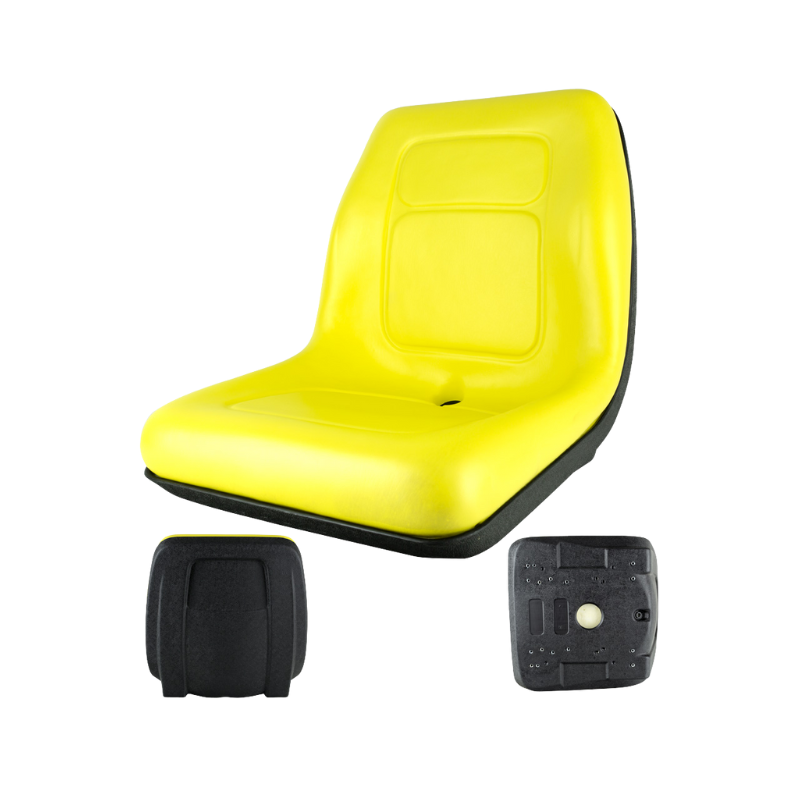 Multi-Fit High Back Ride-On Mower Seat Yellow 455 mm H × 522 mm D × 460 mm W – Fits John Deere & Various SEA8123