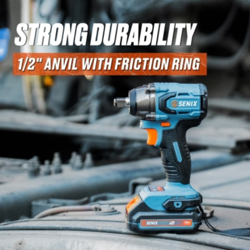 SENIX X2 18V 1/2 Inch Brushless Compact Impact Wrench Kit PDWX2-M2-EU