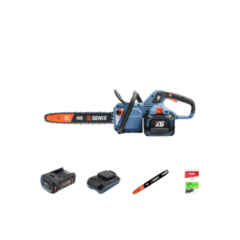 SENIX X6 60V Brushless 40cm (16") Rear Handle Chainsaw Kit CSX6-M-EU