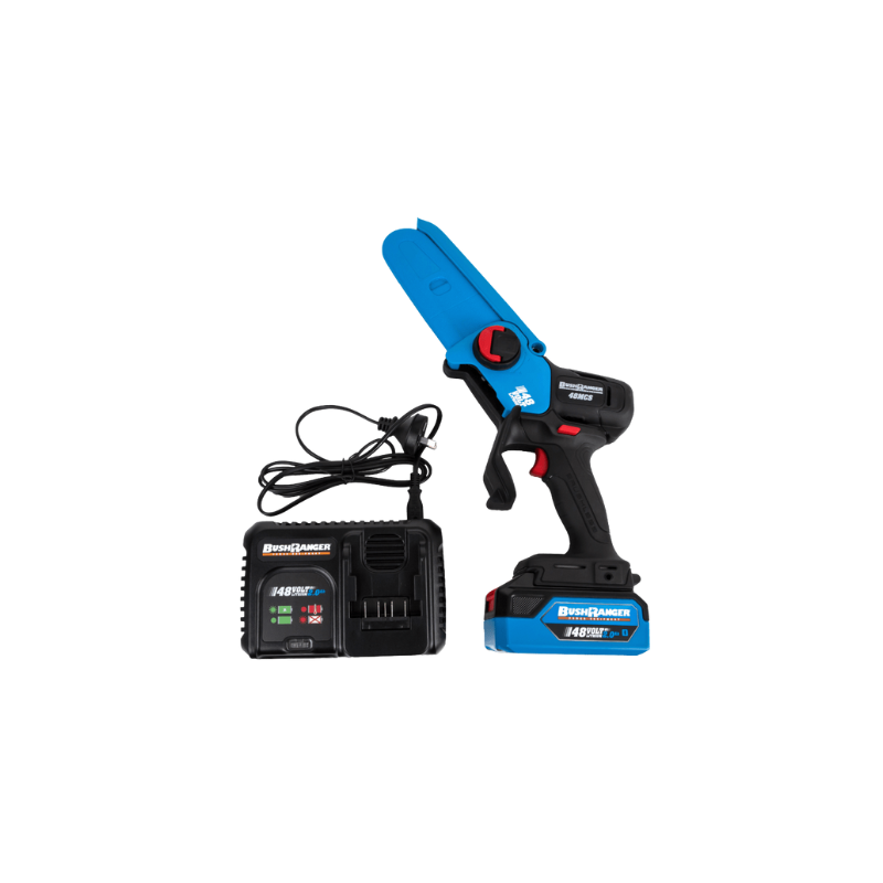 Bushranger 48v Mini Pruning Brushless Chainsaw Kit with 2Ah Battery and Single Port Charger BRU48MCSK2