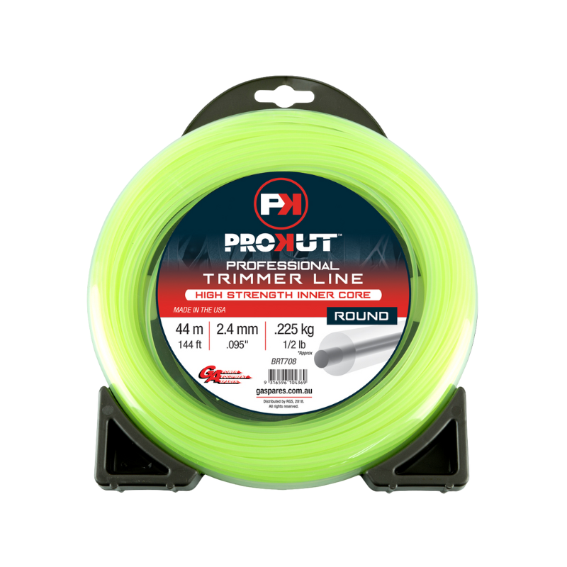 GA PROKUT Round Green Core Trimmer Line 2.4mm (.095") x 44 metres Donut Pack BRT708