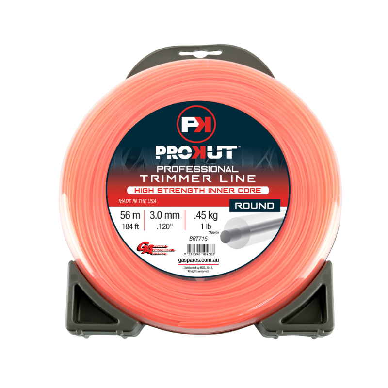 GA PROKUT Round Orange Core Trimmer Line 3.00mm (.120") x 56 metres Donut Pack BRT715