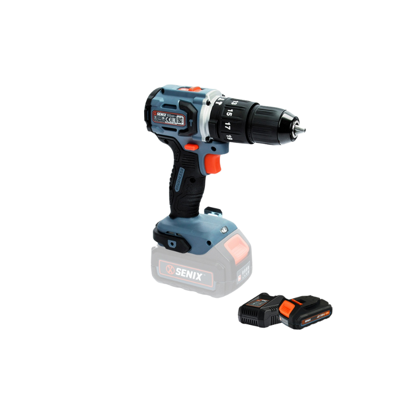 SENIX X2 18V Brushless 60Nm Hammer Drill Kit PDHX2-M2-EU