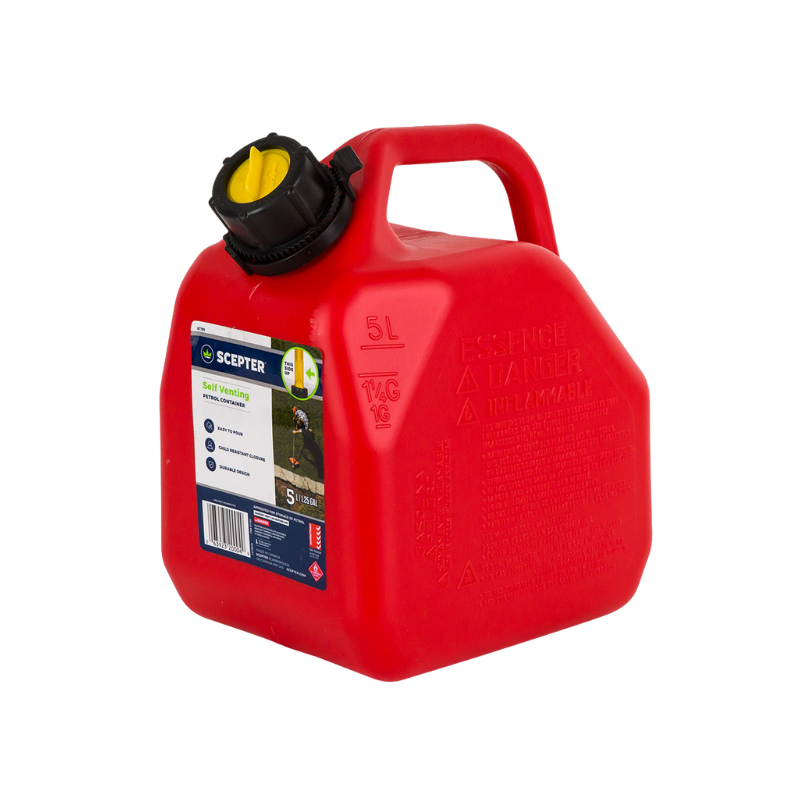 Scepter 5L Red Plastic Fuel Can No Vent FUE8063